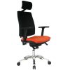 Imagen de una Silla Luxury Job Elegant en color negro y asiento naranja.