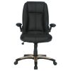 Imagen frontal de la Silla Leather Palermo en color negro.