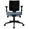 Imagen frontal de la Silla Presidente Spice en color negro y asiento azul.