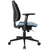 Imagen lateral de la Silla Presidente Spice en color negro y asiento azul.