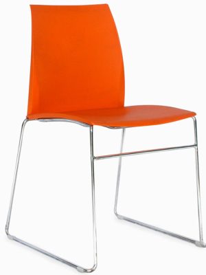 Imagen de una Silla Interlocutora Slitta en color naranja